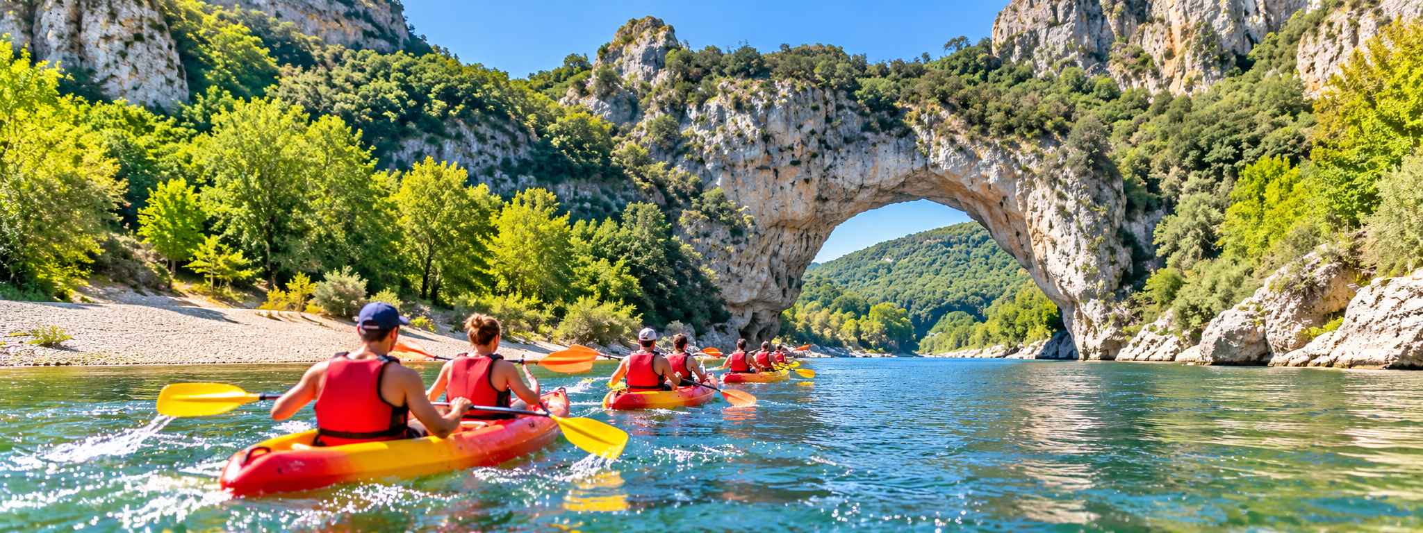 Séminaire sportif en Ardèche : descente en canoë