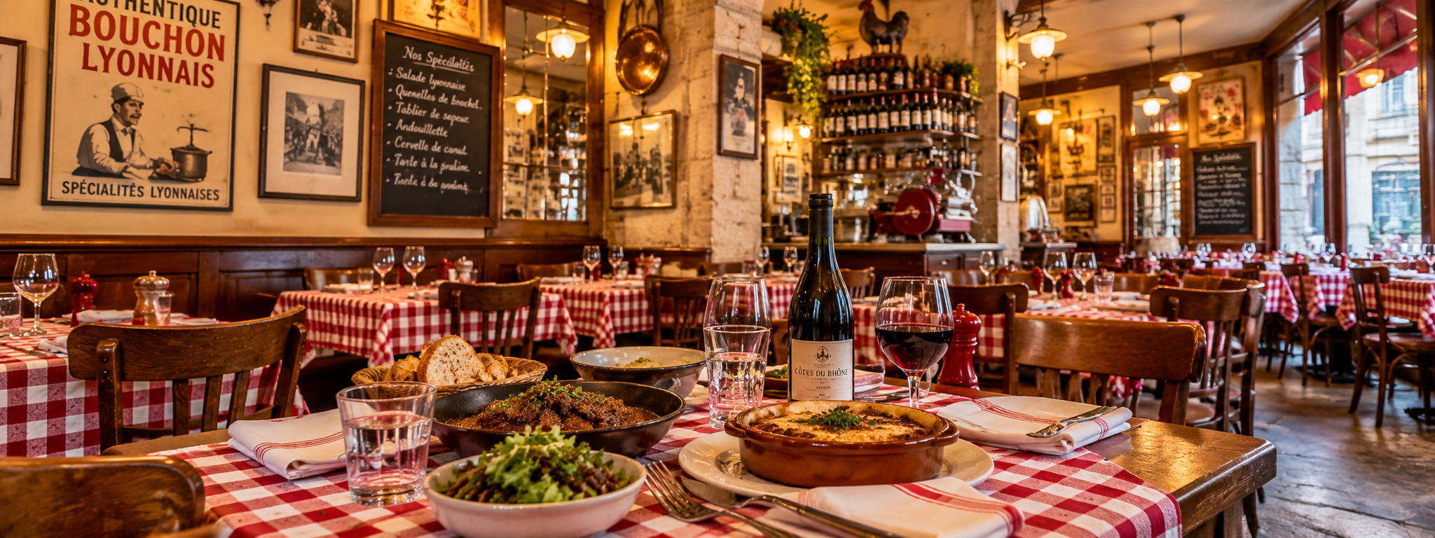 Séminaire culturel à Lyon : repas convivial dans un bouchon lyonnais traditionnel