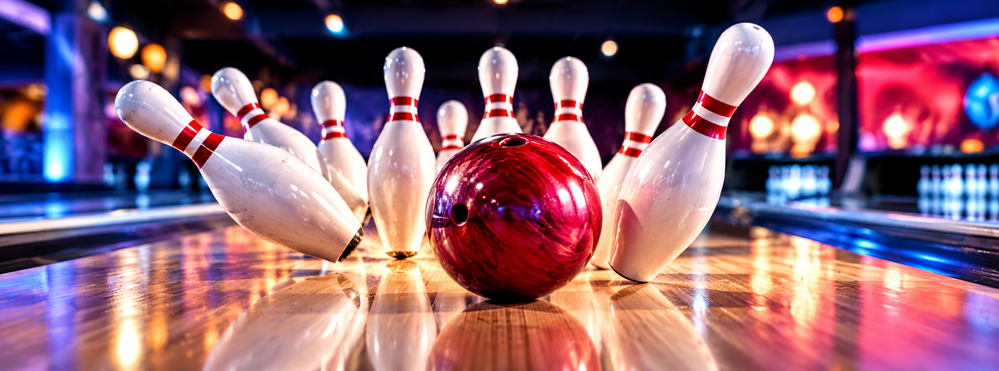 Quilles et boule de bowling pour une soirée challenge d'entreprise