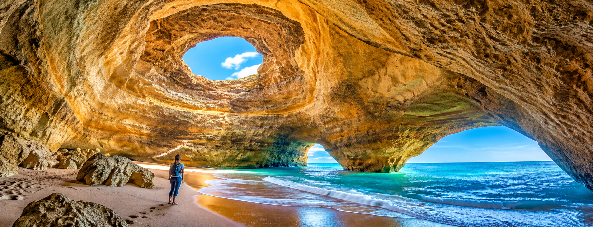 Séminaire dans le sud du Portugal : grotte de Benagil et eaux turquoise de l'Algarve