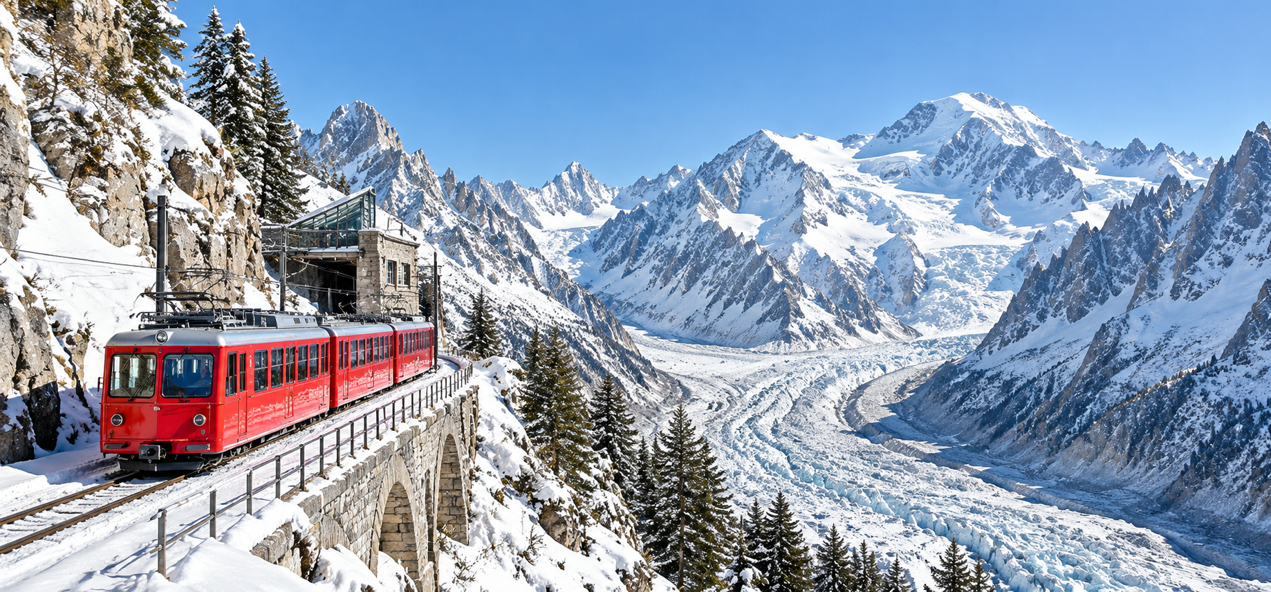 Séminaire CODIR à Chamonix : train du Montenvers et panorama sur la Mer de Glace