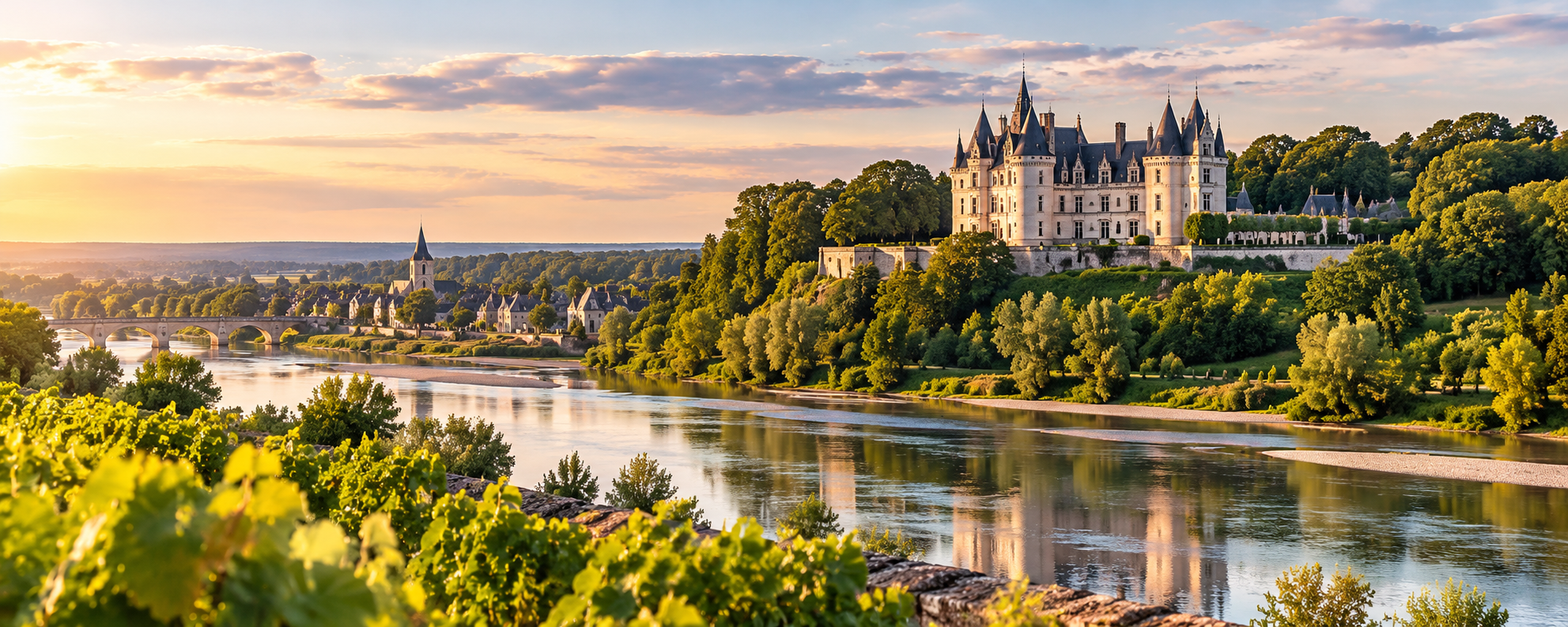 Séminaire CODIR dans le Val de Loire : paysage panoramique avec château et rivière